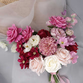 Artificial Rose Dahlia bridal bouquet pink rose pink wedding bouquet
